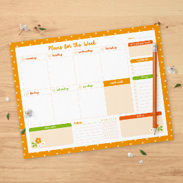 Bloem Stippen Wekelijkse Maandag Start Planner Notitieblok
