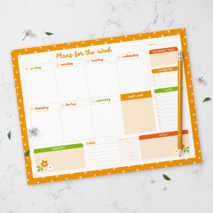 Bloem Stippen Wekelijkse Zondag Start Planner Notitieblok