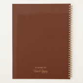  Bloem Stoffige Bruine Perzik Waterverf Bloem Planner (Achterkant)