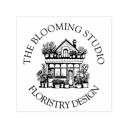 Bloem Storefront Rubber Stamp Zelfinktende Stempel (Design)