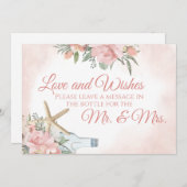 Bloem Strand Bericht in Fles Kaart (Voorkant / Achterkant)