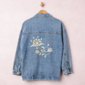 Bloem strass broche pastel roze wit blauwgroen denim jacket (Hangar)