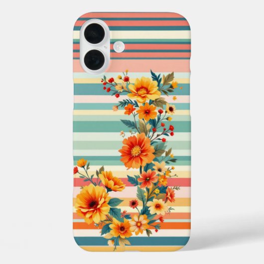Bloem Strepen Retro (J) Case-Mate iPhone Case (Achterkant)