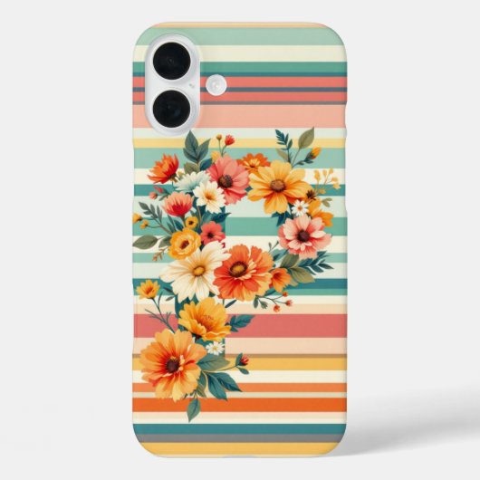Bloem Strepen Retro (P) Case-Mate iPhone Case (Achterkant)