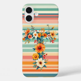 Bloem Strepen Retro (T) iPhone 16 Plus Hoesje