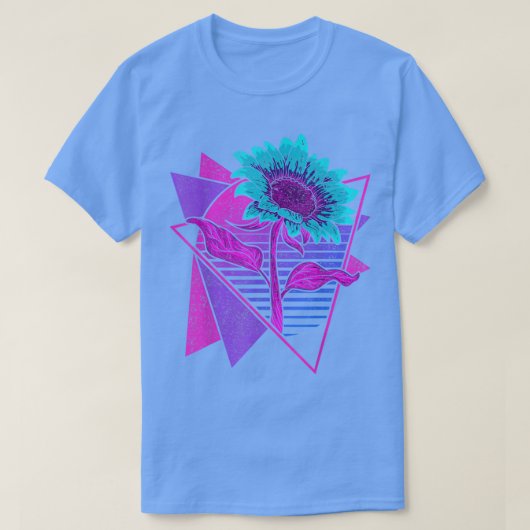Bloem Synthwave esthetische retroArt Vaporwave Sun T-shirt (Design voorkant)