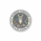 Bloem Taal Kat Kat Grafische Tee Kunst - Bloem L Sticker (Voorkant)