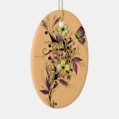 Bloem Tattoo in geel en Paars Keramisch Ornament (Rechts)