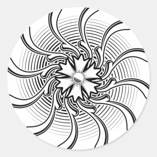 Bloem Tattoo Ronde Sticker (Voorkant)