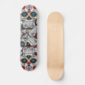 Bloem Tattoo Schedel Rozen Hart Skateboard Deck (Voorkant)