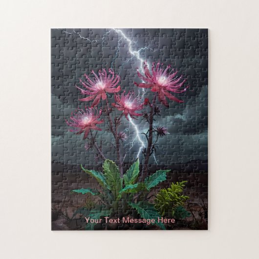 Bloem te midden van de bliksemstorm legpuzzel (Verticaal)