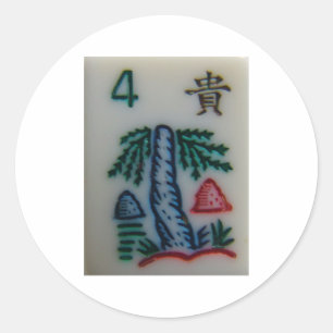 Bloem tegel ronde sticker