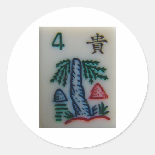 Bloem tegel ronde sticker (Voorkant)