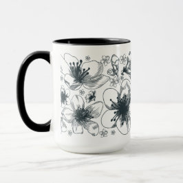 Bloem Tekening op ringermok Mok