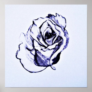 Bloem tekening poster