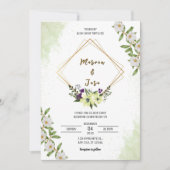 Bloem thema bruiloft kaart (Voorkant)