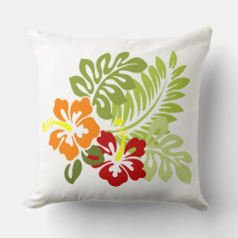 Bloem Tropisch lekt Hibiscus Hawaii rood Sinaasapp Kussen