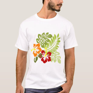 Bloem Tropisch lekt Hibiscus Hawaii rood Sinaasapp T-shirt