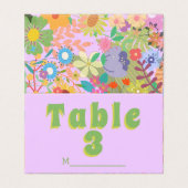 Bloem Trouwtafel Nummers Kaart (Buitenkant ongevouwen)