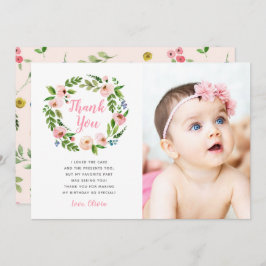 Bloem Tuin 1e Verjaardag Foto Bedankt Kaarten