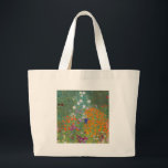 bloem   tuin   klimt   gustav   huishouden grote tote bag<br><div class="desc">Een klassiek kunstwerk van Gustav Klimt,  Cottage Garden,  Bauergarten,  1907,  is een close-up van een bloemtuin,  een kleurrijk bloemschilderij.</div>
