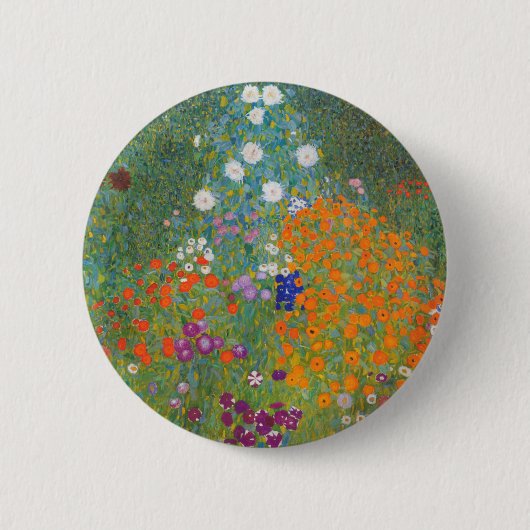 bloem + tuin + klimt + gustav + huishouden ronde button 5,7 cm (Voorkant)