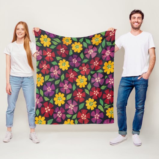 Bloem Tuin Patroon Fleece Deken (In situ)