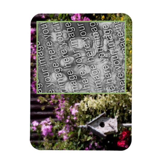 Bloem Tuin Vogelhuis Schilderij Voeg je foto toe Magneet (Verticaal)