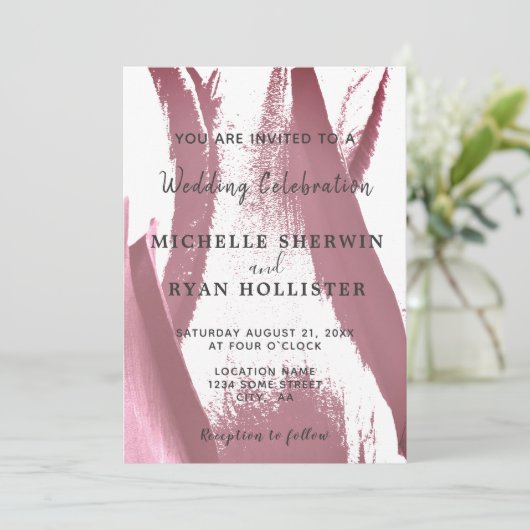 Bloem Tulp Bruiloft Uitnodiging Kaart (Staand voorkant)