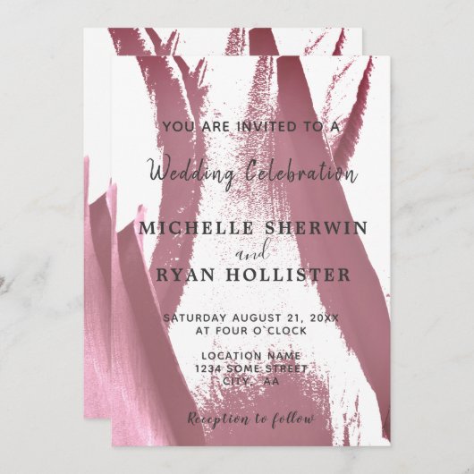 Bloem Tulp Bruiloft Uitnodiging Kaart (Voorkant / Achterkant)