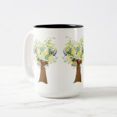 Bloem Tweekleurige Koffiemok (Voorkant links)