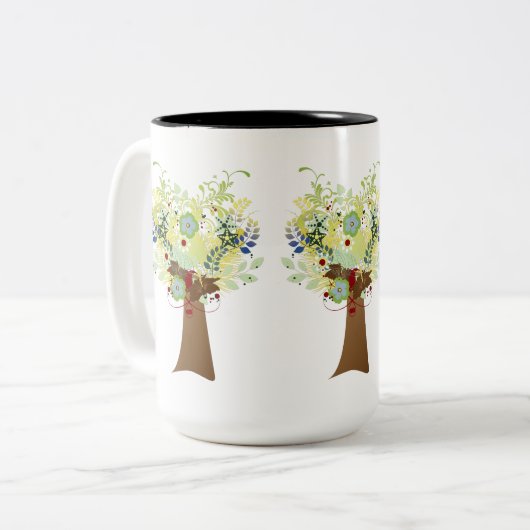 Bloem Tweekleurige Koffiemok (Voorkant links)