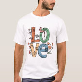 Bloem typografie van Liefde T-shirt (Voorkant)