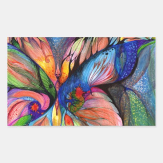 Bloem uit droamland rechthoekige sticker (Voorkant)