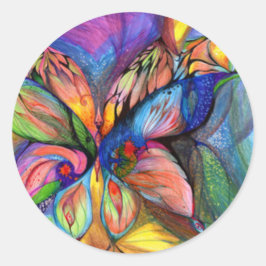 Bloem uit droamland ronde sticker