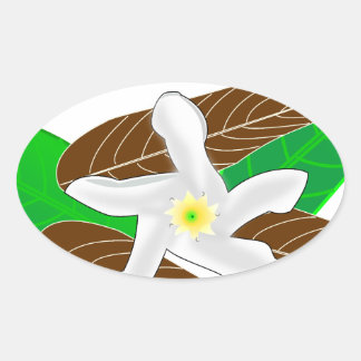 Bloem uit tropisch regenwoud ovale sticker