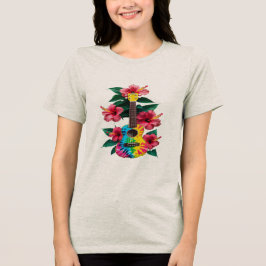 Bloem Ukulele Gitaar T-Shirt Ronde Hals Korte Zool