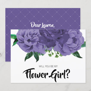 Bloem Ultra Violet Paarse Wees Mijn Bloemenmeisje Kaart