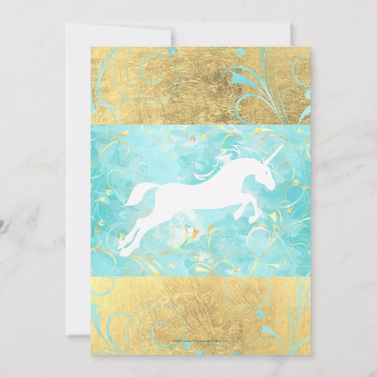 Bloem Unicorn Fantasy Equestrian Graduparty Kaart (Achterkant)