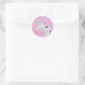 Bloem Unicorn op roze sticker (Tas)