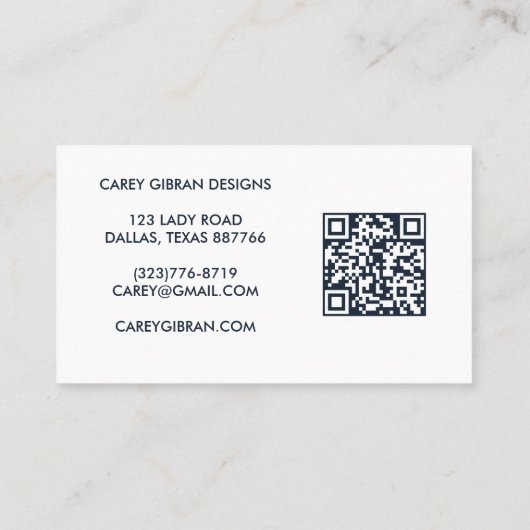 BLOEM VAAS QR Code Orde Dank u Aangepast Visitekaartje (Achterkant)