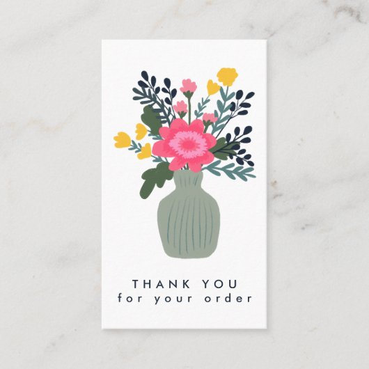 BLOEM VAAS QR Code Orde Dank u Aangepast Visitekaartje (Voorkant)