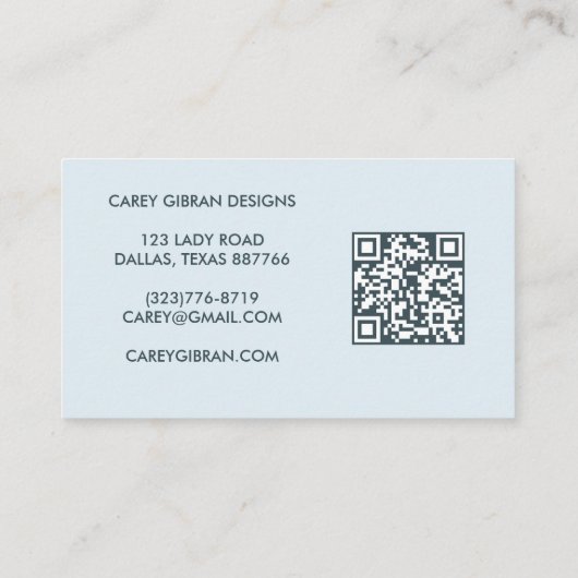 BLOEM VAAS QR Code Orde Dank u Aangepast Visitekaartje (Achterkant)