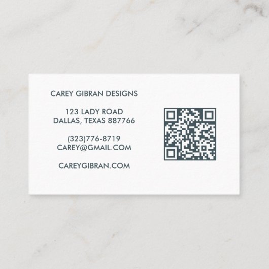 BLOEM VAAS QR Code Orde Dank u Aangepast Visitekaartje (Achterkant)