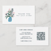 BLOEM VAAS QR Code Orde Dank u Aangepast Visitekaartje (Voorkant / Achterkant)