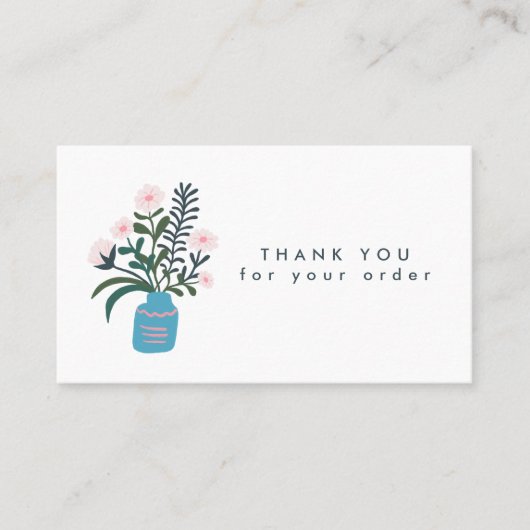 BLOEM VAAS QR Code Orde Dank u Aangepast Visitekaartje (Voorkant)