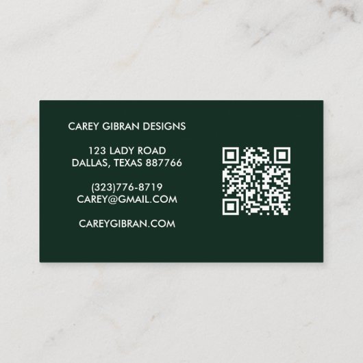 BLOEM VAAS QR Code Orde Dank u Aangepast Visitekaartje (Achterkant)