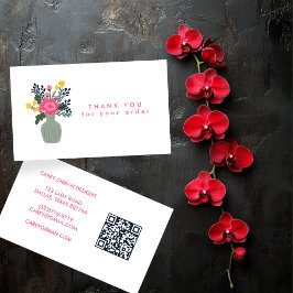 BLOEM VAAS QR Code Orde Dank u Aangepast Visitekaartje