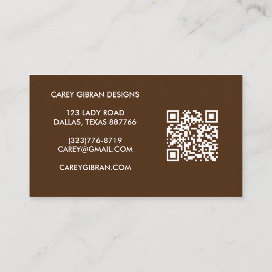 BLOEM VAAS QR Code Orde Dank u Aangepast Visitekaartje (Achterkant)