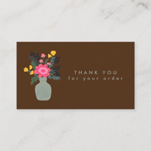 BLOEM VAAS QR Code Orde Dank u Aangepast Visitekaartje (Voorkant)
